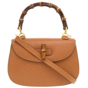 Gucci Bamboo Leather Brown Handbag
